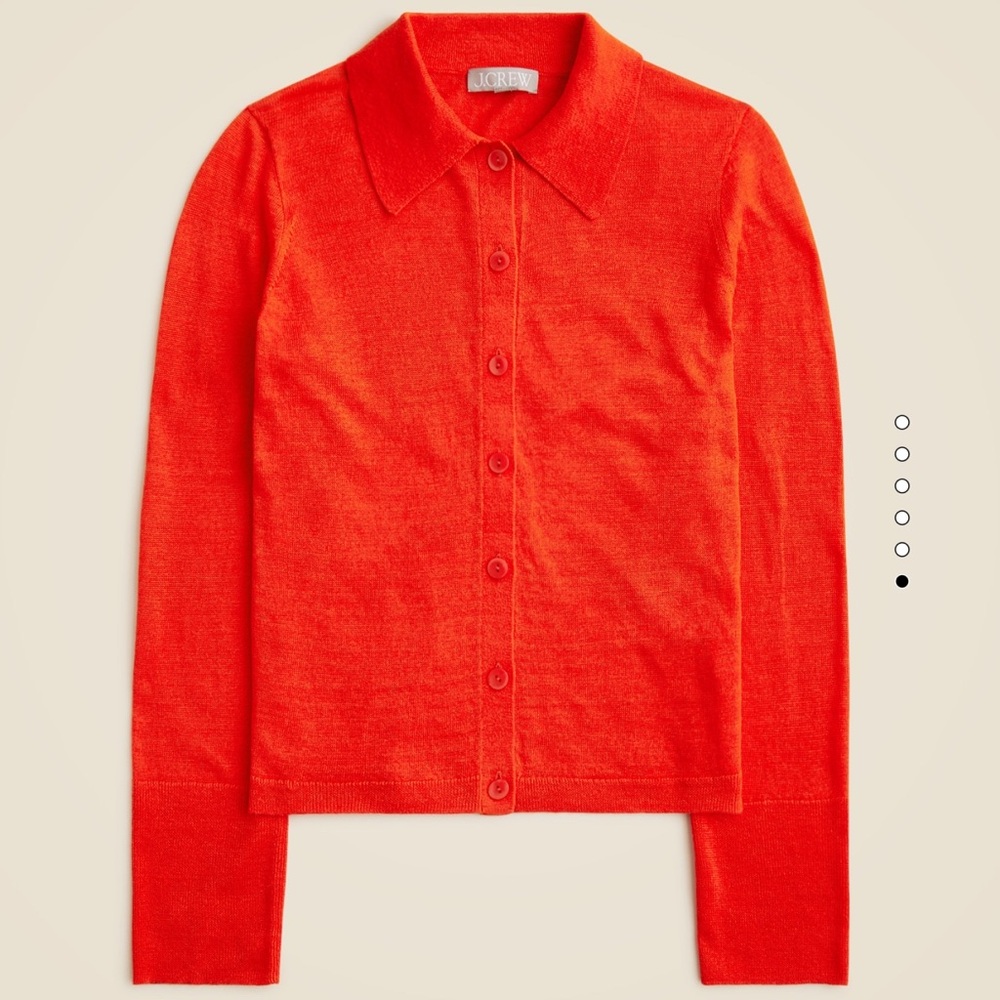 J Crew Collared Button-Up Sweater in Linen NWT